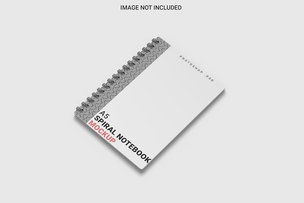 Spiral notebook mockup right view isolated