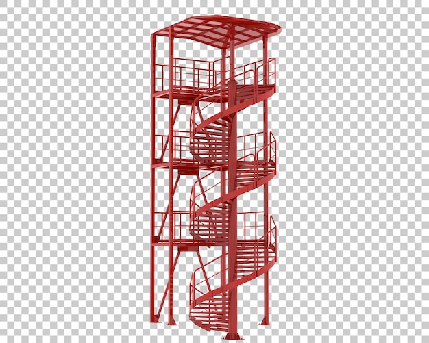 Spiral staircase isolated on transparent background 3d rendering illustration