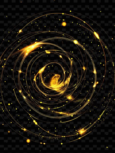 PSD a spiral of yellow stars and a black background with a spiral design