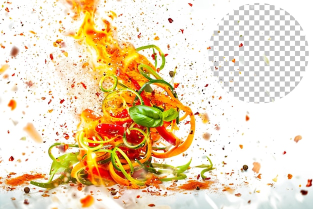 Spiraled Veggie Stir Fry Cyclone A Vegetable Stir Fry Cyclone on Transparent Background