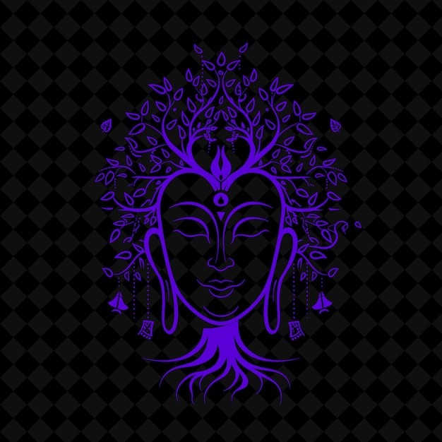 Spiritual Bodhi Tree Logo With Decorative Buddha and Prayer Creative Plant Vector Designs