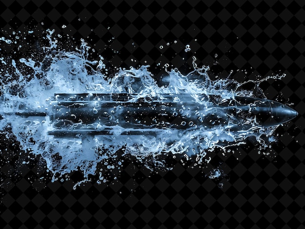 PSD a splash of blue and white water with the word fire on it