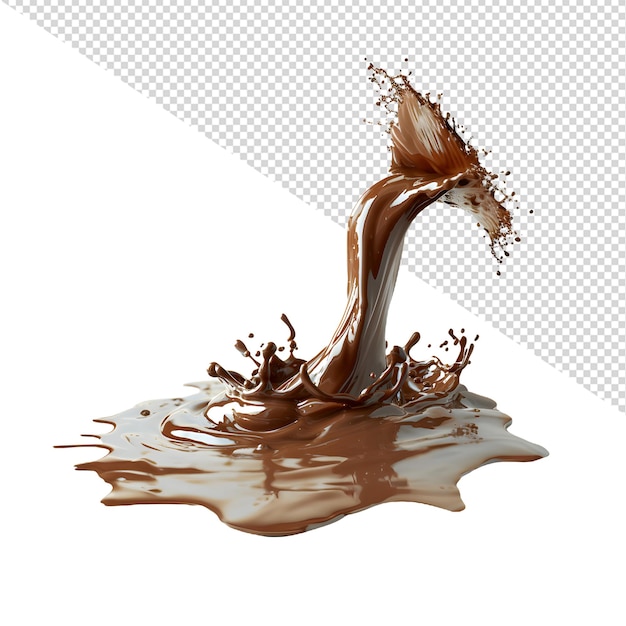 a splash of brown liquid is being poured into a white background