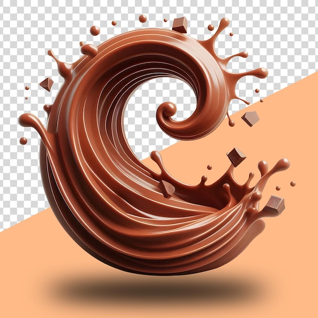 PSD a splash of chocolate is shown with a splash of water splash