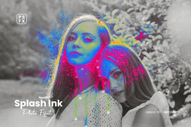 splash ink photo effect psd