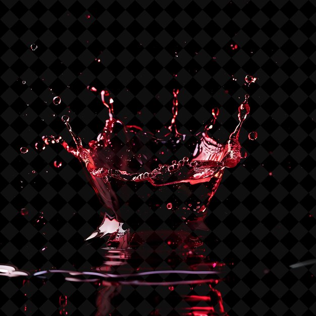 PSD a splash of red liquid with a silver spoon in it