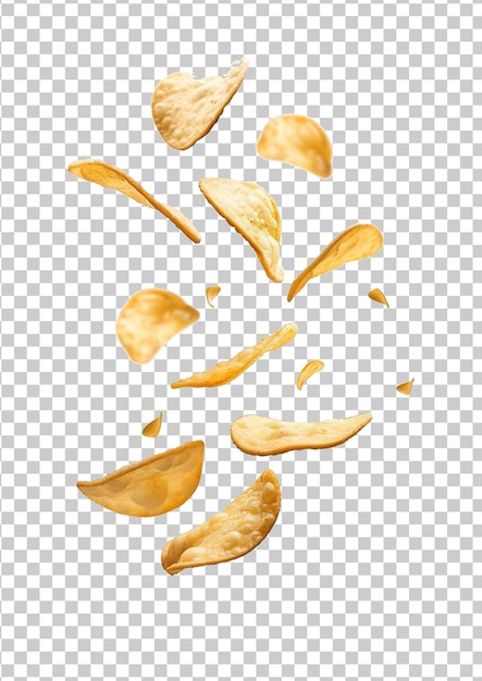 PSD splash of ripple potato chips flying snacks for food package