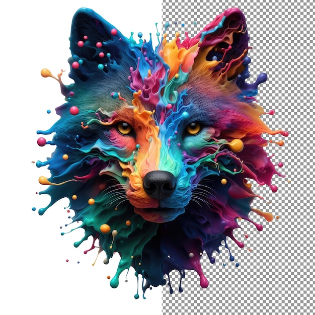 Splash Safari Colorful Animal Face Isolation