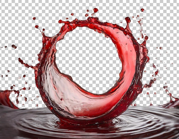 Splashes of red win juice in ring shape