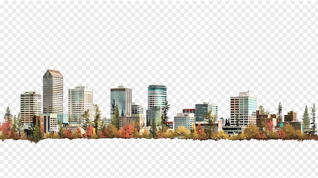 Spokane city skyline isolated on transparent background