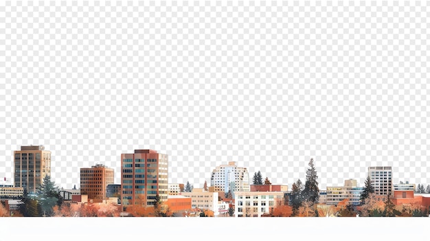 Spokane city skyline isolated on transparent background