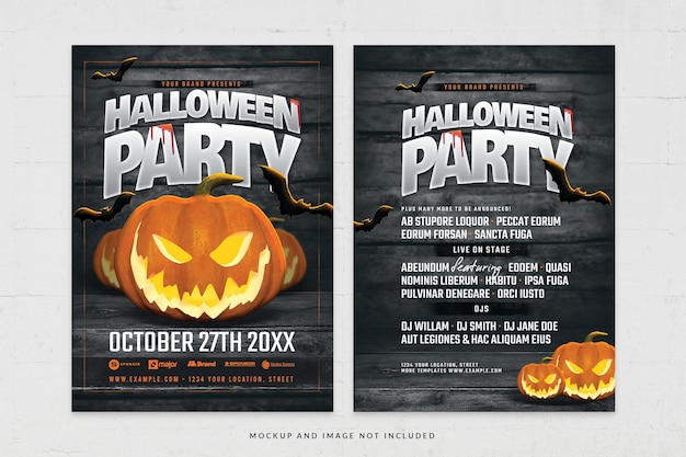 Spooktacular Pumpkin Halloween Party Flyer Template in PSD