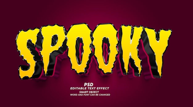 Spooky 3d editable text style photoshop template