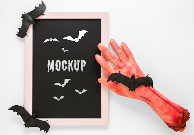 Spooky bloody hand mock-up concept