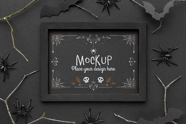 Spooky halloween concept mock-up