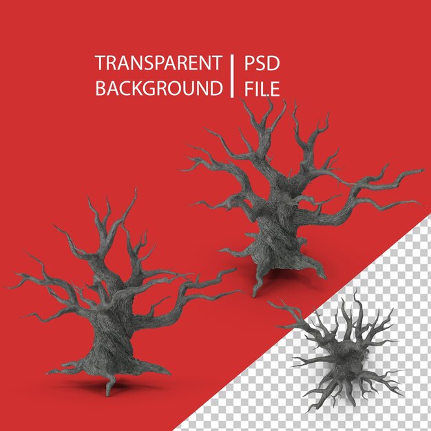 PSD spooky old tree png