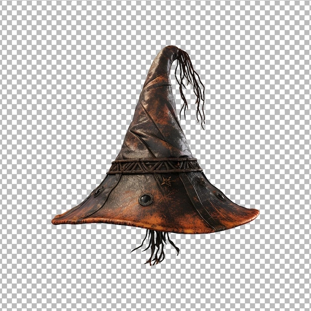 PSD spooky pointed halloween witch hat png isolated on transparent background