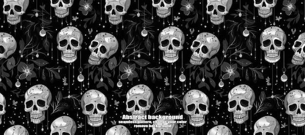 Spooky Skulls amp Ghosts Glittering Halloween Background