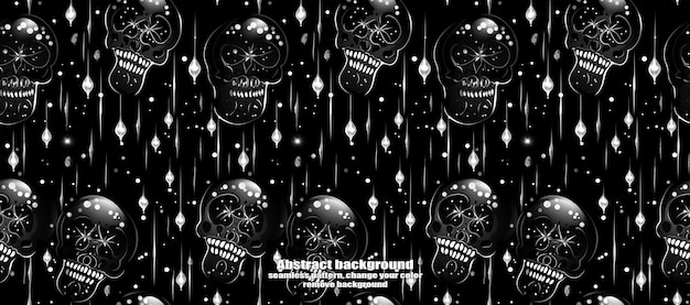 Spooky Skulls amp Ghosts Glittering Halloween Background