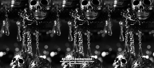 Spooky Skulls amp Ghosts Glittering Halloween Background