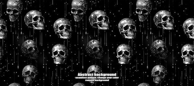 Spooky Skulls amp Ghosts Glittering Halloween Background