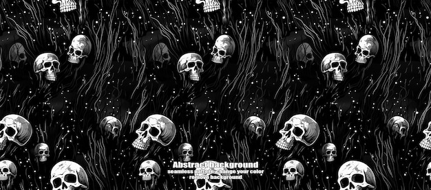 Spooky Skulls amp Ghosts Glittering Halloween Background