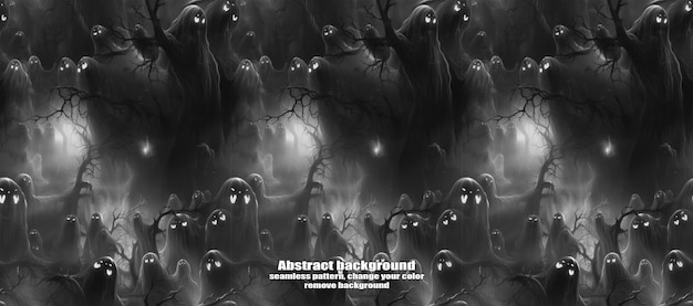 PSD spooky skulls amp ghosts glittering halloween background