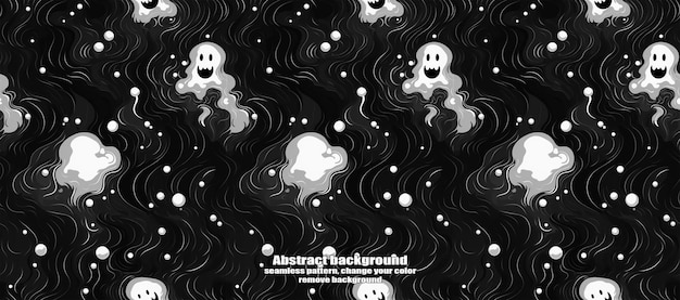 PSD spooky skulls amp ghosts glittering halloween background