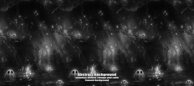 PSD spooky skulls amp ghosts glittering halloween background