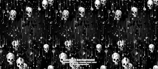 Spooky Skulls amp Ghosts Glittering Halloween Background