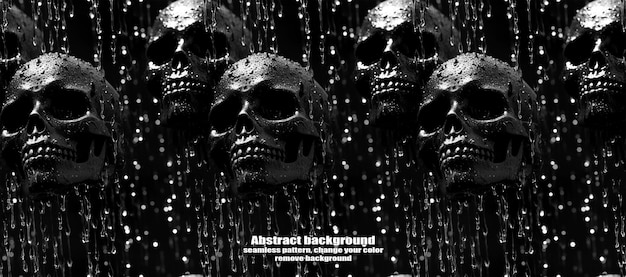 Spooky Skulls amp Ghosts Glittering Halloween Background