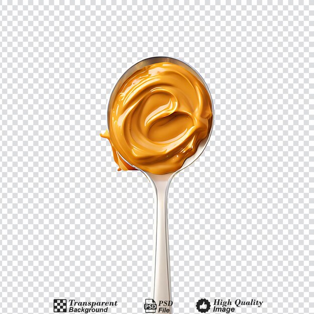 spoon of peanut butter isolated on transparent background