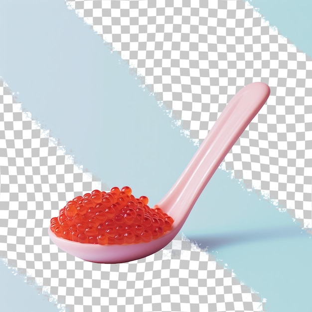 a spoon with red flakes on it is next to a red spoon