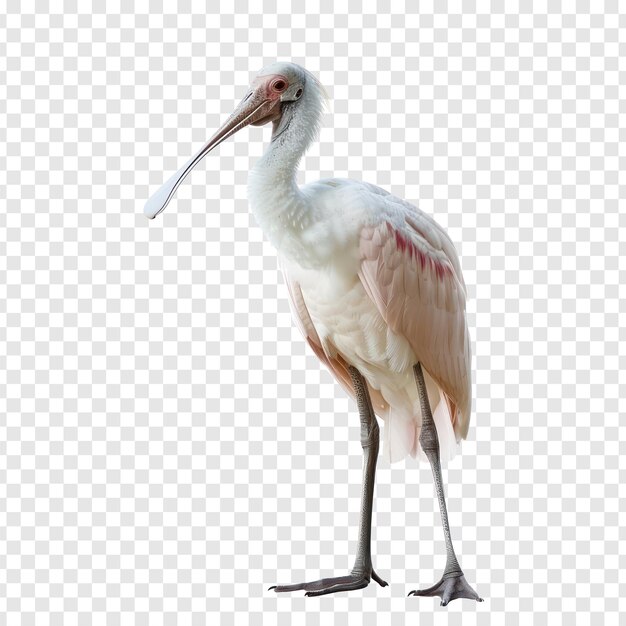 PSD spoonbill bird front view full body isolate on transparency background psd