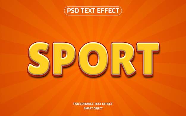 Sport 3d text effect logo mockup