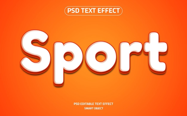 Sport 3d text effect mockup