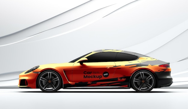 Sport Car Mockup Side View