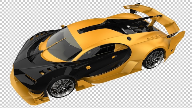 Sport car on transparent background 3d rendering illustration