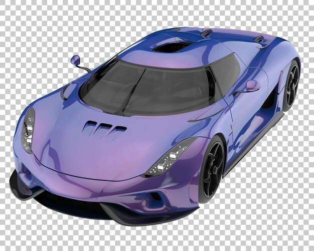 Sport car on transparent background. 3d rendering - illustration