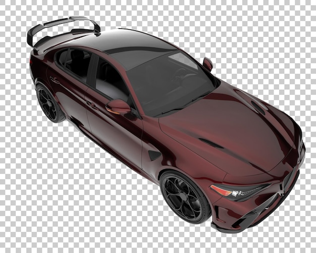 Sport car on transparent background. 3d rendering - illustration