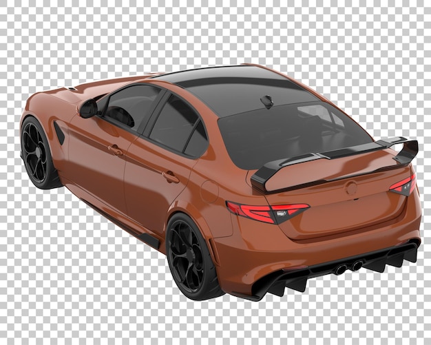 Sport car on transparent background. 3d rendering - illustration