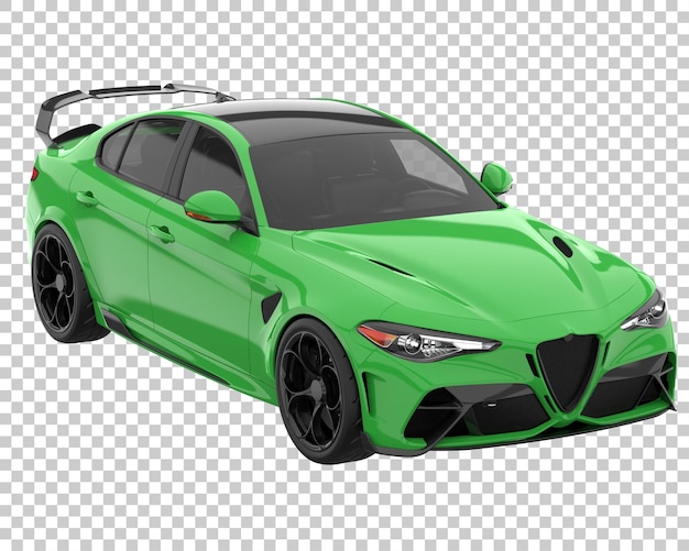 Sport car on transparent background. 3d rendering - illustration