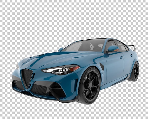 Sport car on transparent background. 3d rendering - illustration