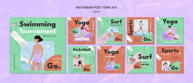 Sport concept  instagram posts