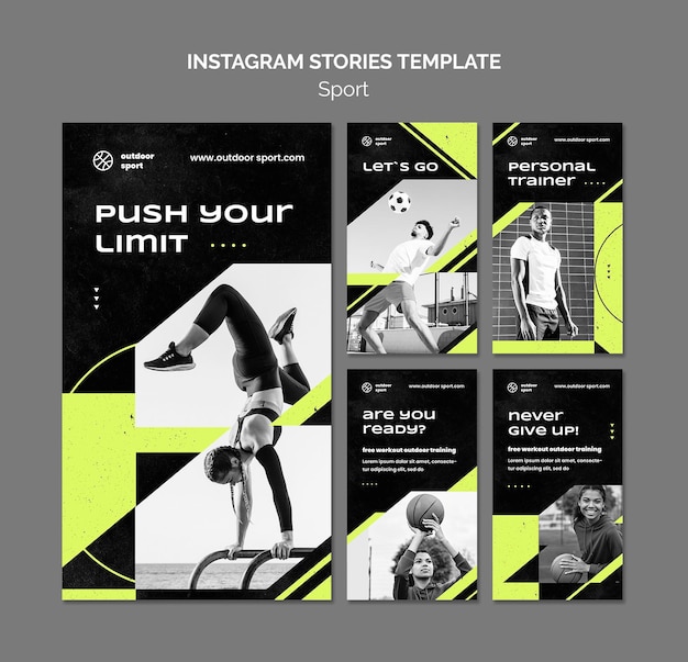 Sport concept instagram stories template