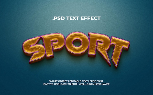 PSD sport editable text effects