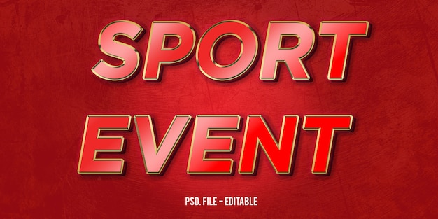 sport event 3d text style effect