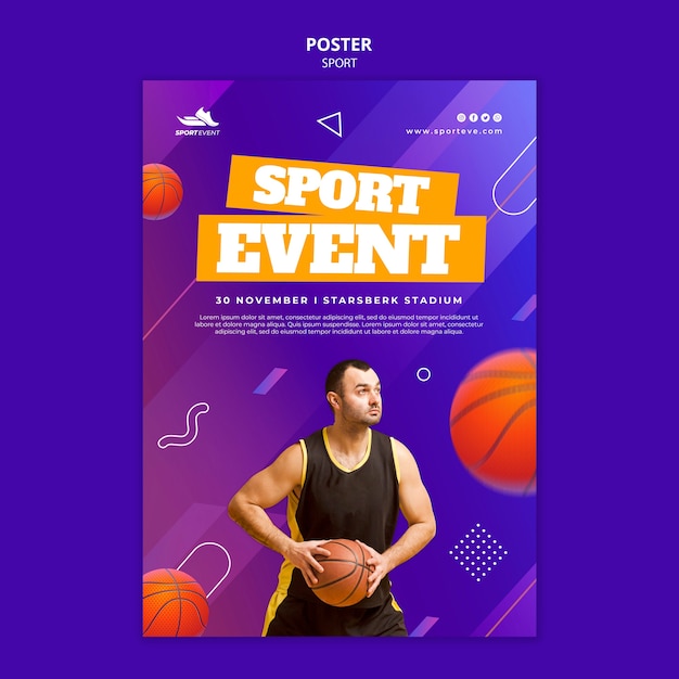 Sport event poster design template