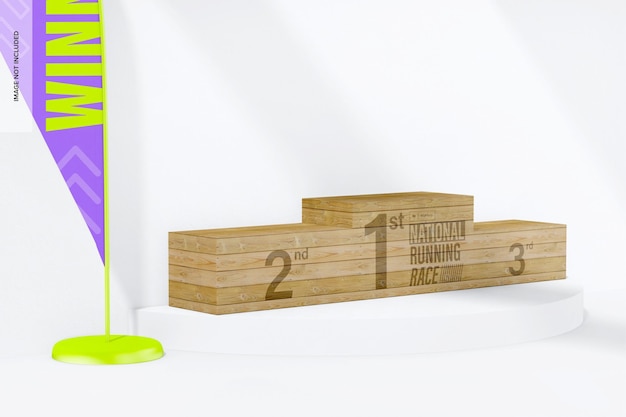 Sport Events Podium Mockup, on Surface