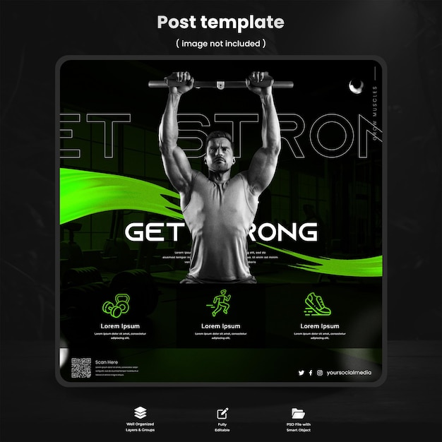 PSD sport flyer with image template